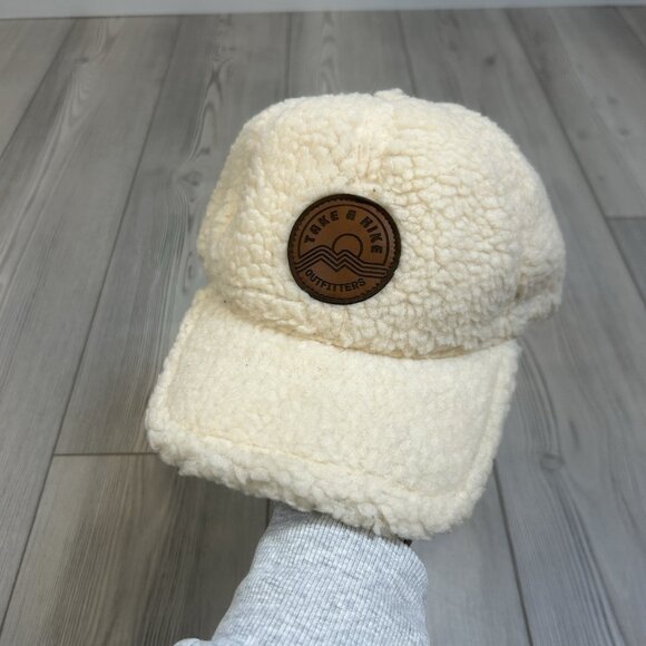 NWT Locale Outdoor “Take A Hike” Sherpa Baseball Hat Cap Cream Adjustable - Picture 1 of 8